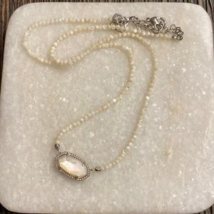 Kendra Scott Silver/ Ivory Pearl Elisa Beaded Necklace